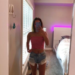 Red and White Tube Top